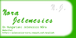 nora jelencsics business card